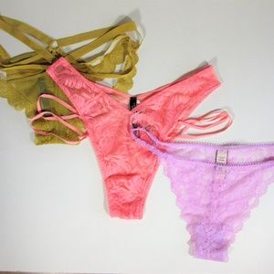 Victoria Secret Sheer Lace Strappy Sexy Panties